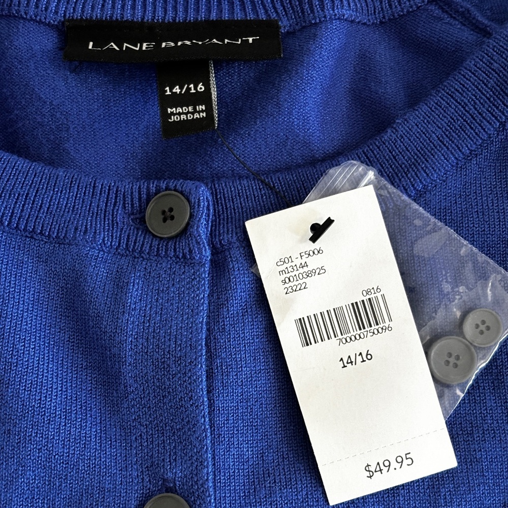Lane Bryant Cardigan - Royal Blue Size 14/16 - Picture 6 of 8